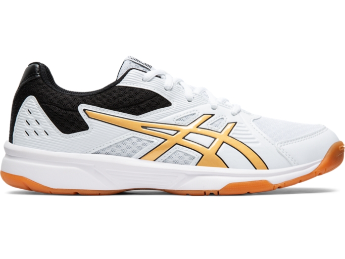 Women s Upcourt 3 White Pure Gold Volleyball Shoes ASICS