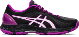 black asics netball trainers