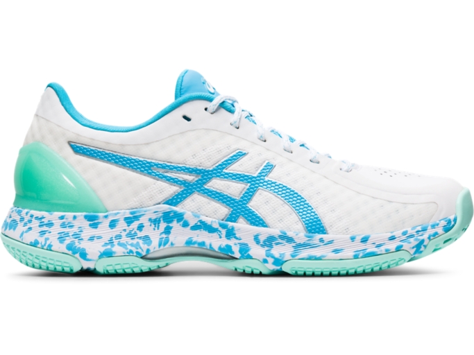 Women s NETBURNER SUPER FF White Aquarium Netball ASICS