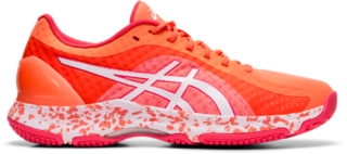 red asics netball trainers