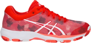 asics gel professional ff fiery red netball trainers