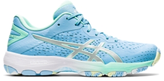 blue asics netball shoes