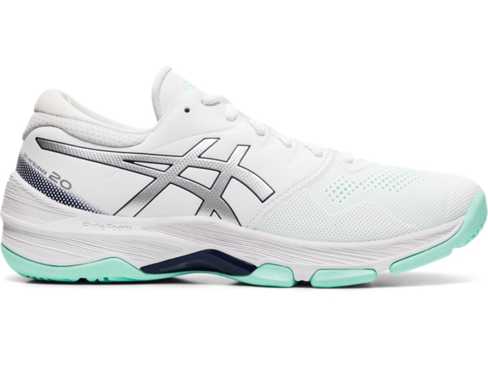 Women's GEL-NETBURNER 20 (D WIDE) | White/Pure Silver | Netball | ASICS ...