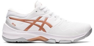 Women's GEL-NETBURNER 20 (D WIDE) | White/Rose Gold | Netball​ | Australia