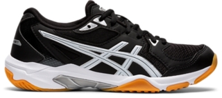 Asics black and shop silver volleyball shoes