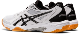 Black and white outlet asics volleyball shoes