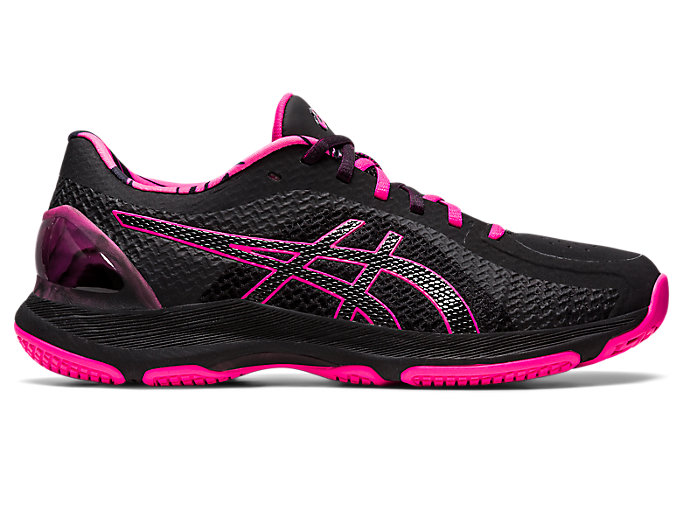 Image 1 of 8 of Women's Black/Pink Glo NETBURNER SUPER FF (D WIDE) Women’s Netball Shoes