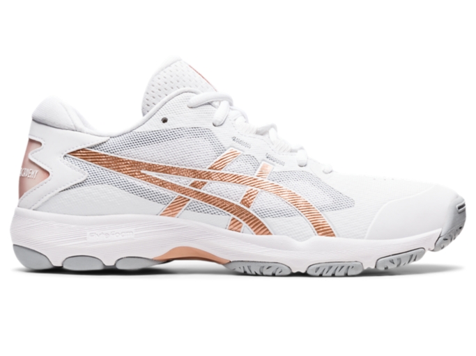 Women's GEL-NETBURNER ACADEMY 9 | White/Rose Gold Netball​ | ASICS Australia