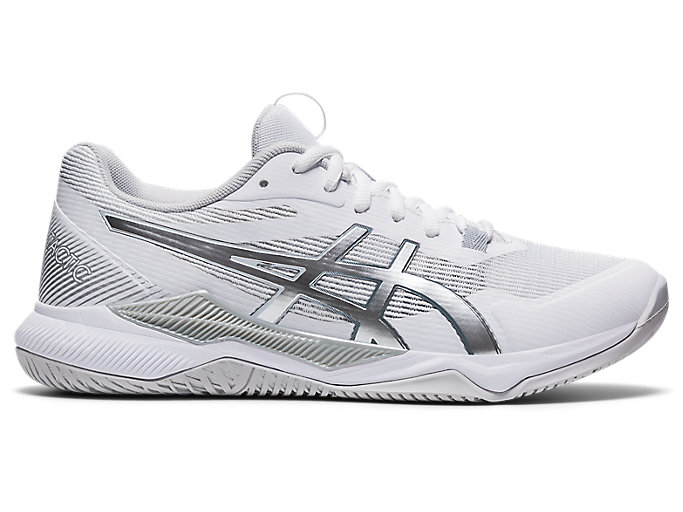 Image 1 of 7 of Women's White/Pure Silver GEL-TACTIC Women's Volleyball Shoes