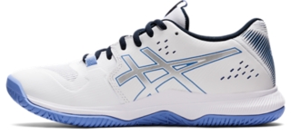 Chaussures Asics Gel Tactic Femme Blanc/Bleu - Sports Raquettes