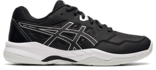 Asics black 2024 and white sneakers