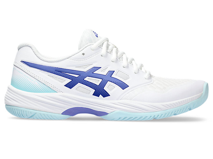 Image 1 of 7 of Women's White/Blue Violet GEL-COURT HUNTER 3 Women's Volleyball Shoes