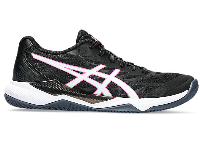 Image 1 of 7 of Women's Black/Hot Pink GEL-TACTIC 12 Women's Volleyball Shoes