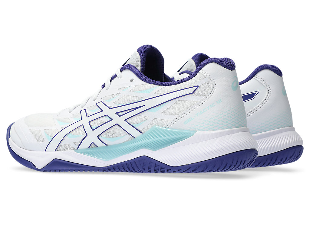 12 | | Women\'s ASICS White/Eggplant Volleyball Shoes GEL-TACTIC |