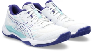 Women\'s GEL-TACTIC 12 | Volleyball ASICS White/Eggplant Shoes | 