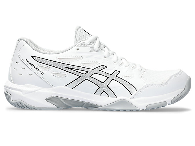 Image 1 of 7 of Women's White/Pure Silver GEL-ROCKET 11 Women's Volleyball Shoes
