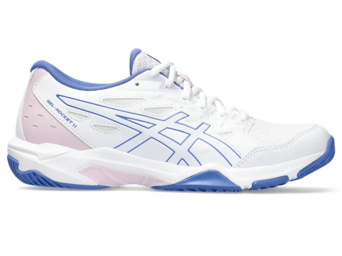 Asics volleyball shoes blue and outlet white