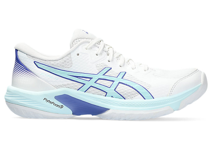 Image 1 of 7 of Women's White/Aquamarine BEYOND FF Women's Volleyball Shoes