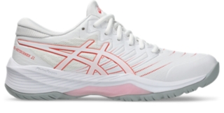 GEL-NETBURNER 21 (D WIDE) BIO | Women | White/Papaya | Women’s Netball Shoes | ASICS Australia