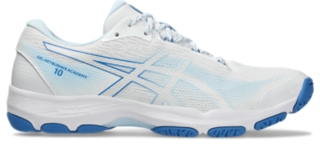 GEL NETBURNER ACADEMY 10 Women White Light Blue Hallensportschuhe fur Damen ASICS DE