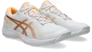 Image 2 of 8 of Women's WHITE/ROSE GOLD GEL-NETBURNER ACADEMY 10 Women's Netball Shoes