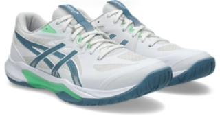 Image 2 of 8 of Unisex WHITE/SABA BLUE GEL-TACTIC 13 WIDE Unisex Indoor Shoes