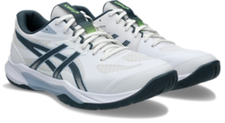 Image 2 of 8 of Unisex WHITE/RAW INDIGO GEL-TACTIC 13 WIDE Unisex Indoor Shoes