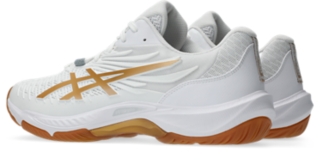 Image 3 of 8 of Unisex WHITE/PURE GOLD COURT CONTROL FF 4 WIDE Unisex Indoor Shoes