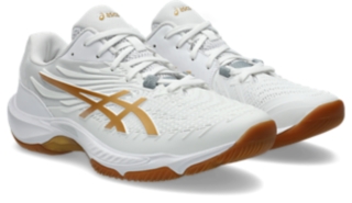 Image 2 of 8 of Unisex WHITE/PURE GOLD COURT CONTROL FF 4 WIDE Unisex Indoor Shoes