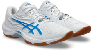 Image 2 of 8 of Unisex WHITE/DIRECTOIRE BLUE COURT CONTROL FF 4 WIDE Unisex Indoor Shoes