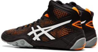 Orange and black asics wrestling cheap shoes