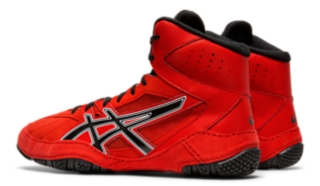 Black and red asics wrestling sale shoes