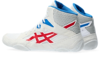 Red white cheap and blue asics