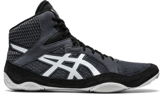 black and white asics wrestling shoes