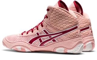 All pink store asics wrestling shoes