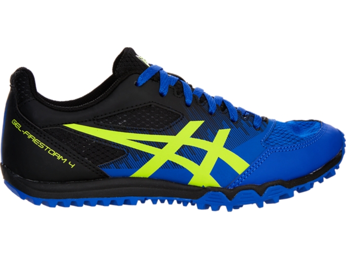 GEL FIRESTORM 4 Kids Illusion Blue Hazard Green Kids Track And Field Shoes ASICS Australia