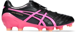 Men s LETHAL TESTIMONIAL 4 IT Black Hot Pink Football ASICS