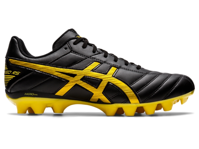 Yellow and cheap black football boots