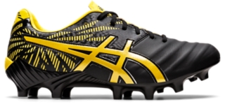 Black and yellow on sale asics football boots