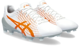 White and on sale orange asics menace