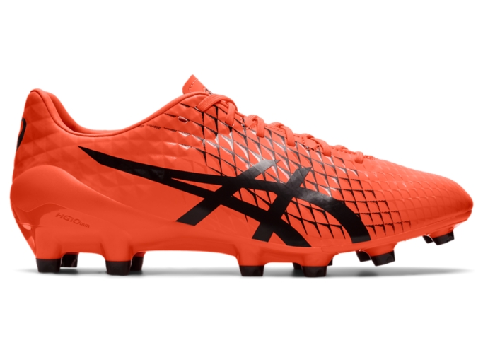 Men s MENACE 4 Flash Coral Black Football ASICS Australia