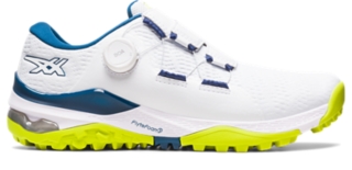 Men s GEL KAYANO ACE BOA White Mako Blue Golf Shoes ASICS