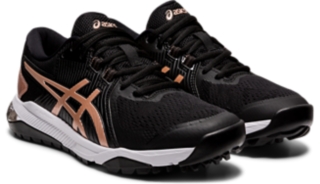 Women's black and store rose gold asics