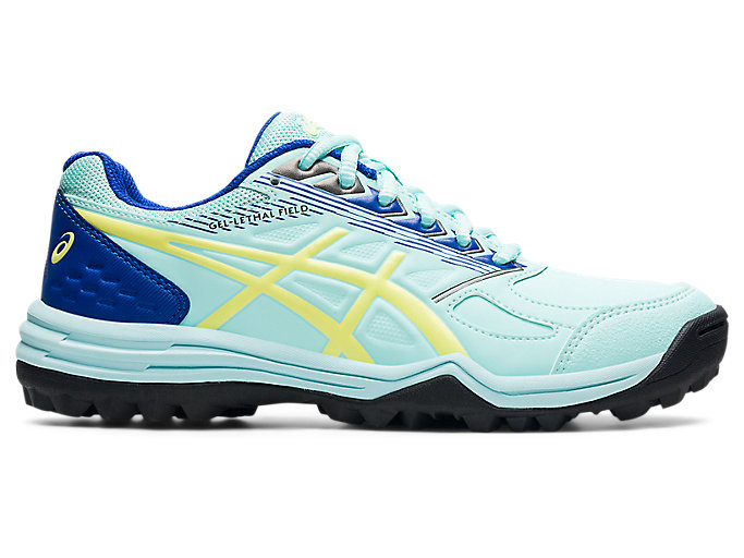Image 1 of 7 of Women's Clear Blue/Glow Yellow GEL-LETHAL FIELD Women's Sports Shoes