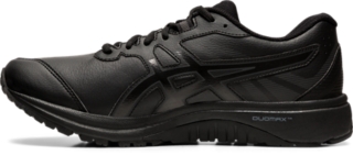 asics black leather trainers