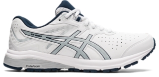 Asics mens white store leather shoes