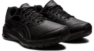 All black sale leather asics