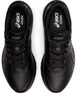 Asics black shop leather shoes