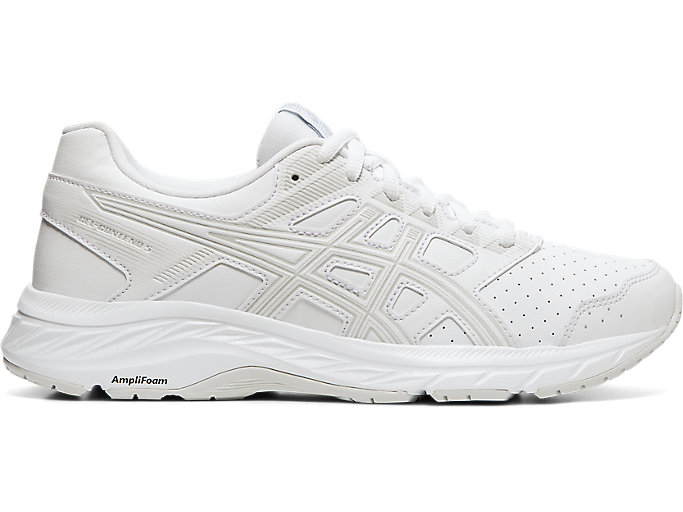 Women's GEL-CONTEND 5 SYNTHETIC LEATHER (D WIDE) | White/Glacier Grey ...
