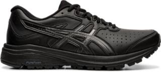 black leather training shoes